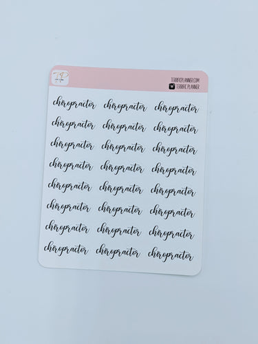 Chiropractor Script Stickers